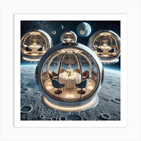 Futuristic Vip Satellite Pods Designed For Private Dining 1024x1024 Art Print