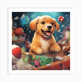 Puppy In A Box Art Print