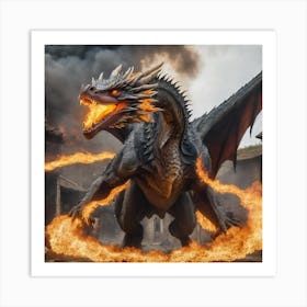 Fire Breathing Dragon Art Print