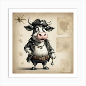 Pirate Cow 2 Art Print