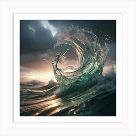 Mermaid In The Ocean Art Print