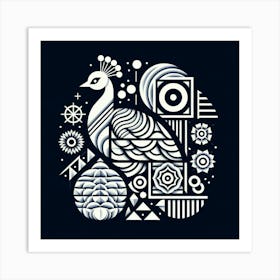 Minimalist, Peacock 4 Art Print