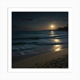 Moonlit Beach 1 Art Print