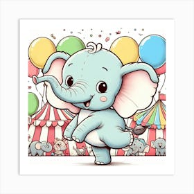 Circus Elephant Art Print