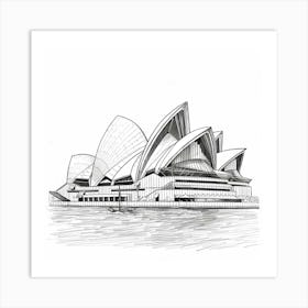 A Sydney Opera House In Sydney Hand Drawn Sketch 1719930199 4 Art Print