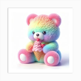 Rainbow Teddy Bear 9 Art Print