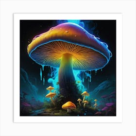 Mushroom In The Forest Art Print