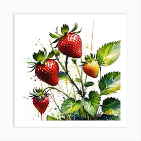 Strawberry Painting 1 Art Print