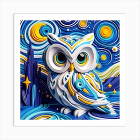 3d Owl Art Art Print