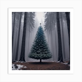 Christmas Tree In The Forest 9 Art Print