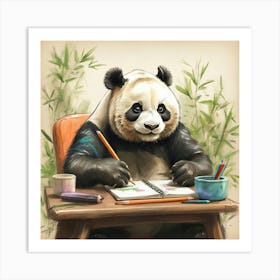 Panda Drawing 1 Art Print