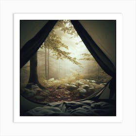 Tent In The Forest Art Print