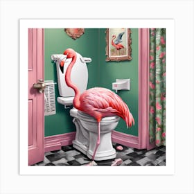 Pink Flamingo Art Print