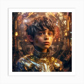 Boy In A Futuristic Costume 1 Art Print