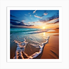 Sunset On The Beach 1 Art Print