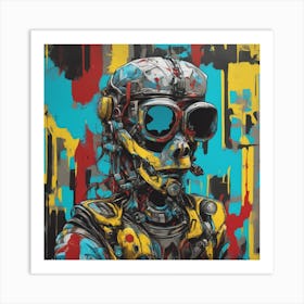 Andy Getty, Pt X, In The Style Of Lowbrow Art, Technopunk, Vibrant Graffiti Art, Stark And Unfiltere (21) Art Print