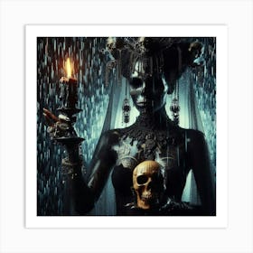 Gothic Woman In The Rain 2 Art Print