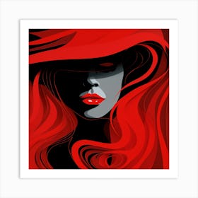 Red Haired Woman 1 Art Print