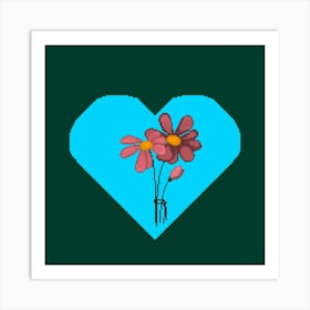 Heart With Flowers Art Print