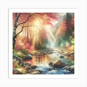 Sunrise In The Forest Art Print