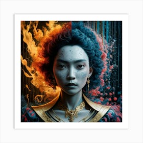 Chinese Woman With Fire Art Print