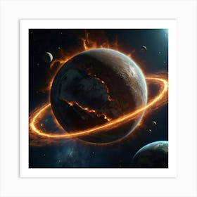 Default Create A Picture Of A Planet Colliding Into Another Pl 1 Art Print