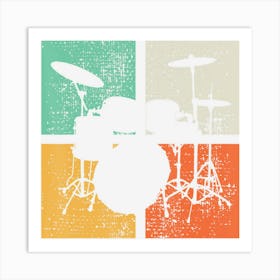 Drummer Drumset Gift Vintage Art Print