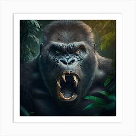 Gorilla In The Jungle 2 Art Print