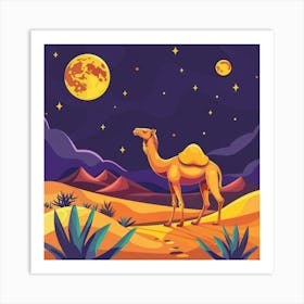 Camel In The Desert 10 Art Print