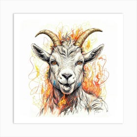 Goat On Fire 30 Art Print