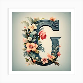 Floral Letter G Art Print
