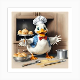 Chef Duck 36 Art Print