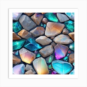 Colorful Stones Seamless Pattern Art Print