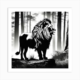 Lion In The Forest 14 Art Print