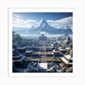 City In The Snow Art Print