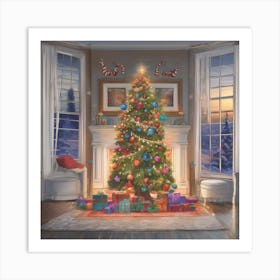 Christmas pencil tree Art Print