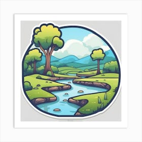 Cartoon Landscape 2 Art Print