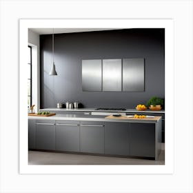 Cocina Moderna Tema Gris Art Print