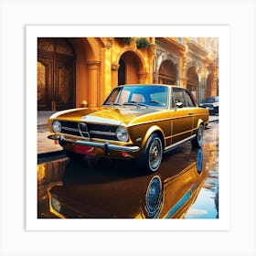 Golden Bmw Art Print