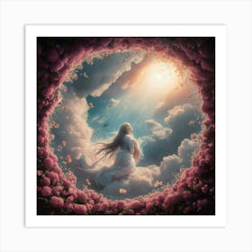 Girl In A Cloud Art Print