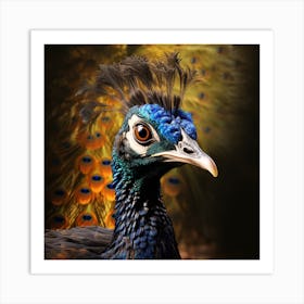 Peacock Portrait 2 Art Print