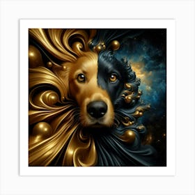 Dog In Space 1 Art Print