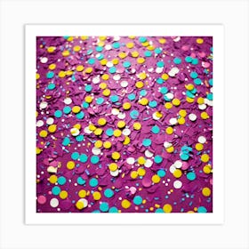 Purple Confetti Background Art Print