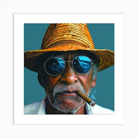 Man Smoking A Cigar Art Print