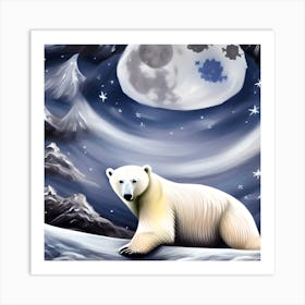 Beautiful Polar Bear Art Print