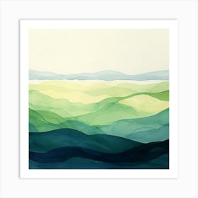 Watercolor Of Mountains 1 Art Print