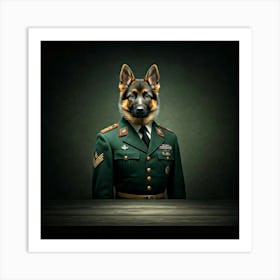 German Shepherd Dog In Uniform Art Print