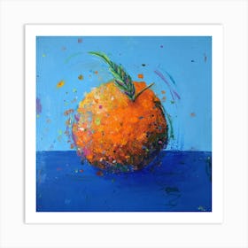 Tangerine  On Blue Art Print