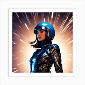 Futuristic Woman In Helmet 1 Art Print