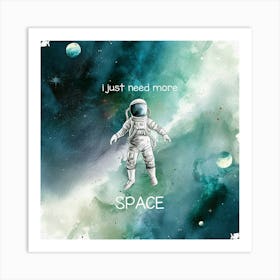 Space Watercolor Painting Art Print